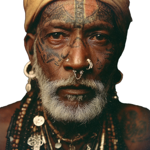 Indian Elder Portrait Vinyl Car Decal Sticker – Waterproof & UV-Resistant 6.826666666666667"