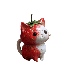 Strawberry Cat Model Vinyl Car Decal Sticker – Waterproof & UV-Resistant 3.4133333333333336"
