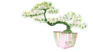 L-Shaped Bonsai Vinyl Car Decal Sticker – Waterproof & UV-Resistant 5.4