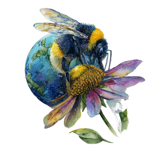 Bee On Flower V14 Vinyl Car Decal Sticker – Waterproof & UV-Resistant 6.826666666666667"