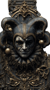 Sinister Jester Tarot Vinyl Car Decal Sticker – Waterproof & UV-Resistant 4.8533333333333335"