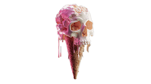 Melting Skull Ice Cream V3 Vinyl Car Decal Sticker – Waterproof & UV-Resistant 5.4