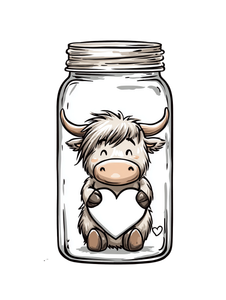 Cow Heart Jar Vinyl Car Decal Sticker – Waterproof & UV-Resistant 8.213333333333333"