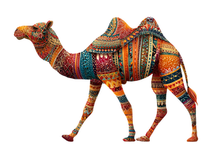 Colorful Egyptian Camel Vinyl Car Decal Sticker – Waterproof & UV-Resistant 3.1466666666666665"