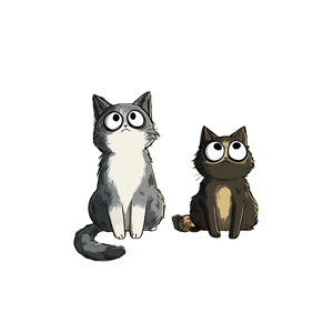 Cartoon Cat Duo Vinyl Car Decal Sticker – Waterproof & UV-Resistant 6.826666666666667"