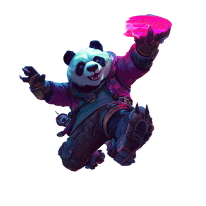 Cyberpunk Panda Frisbee Vinyl Car Decal Sticker – Waterproof & UV-Resistant 3.4133333333333336"