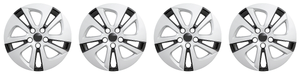 4x Enhance Your Prius | 15 Inch 5 Spoke Wheel Cover Set | Snap-On Fitment | Silver/Black Finish