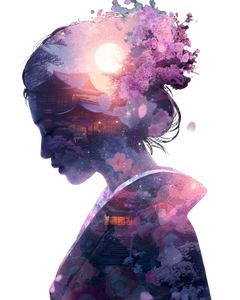 Geisha Silhouette Illustration Vinyl Car Decal Sticker – Waterproof & UV-Resistant 8.0"