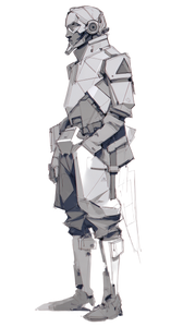 Futuristic Soldier Sketch Vinyl Car Decal Sticker – Waterproof & UV-Resistant 4.8533333333333335"