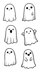 Cartoon Ghosts Drawing Vinyl Car Decal Sticker – Waterproof & UV-Resistant 4.906666666666666"