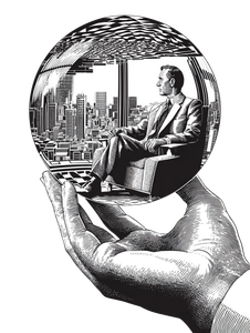 Surreal Sphere Reflection Vinyl Car Decal Sticker – Waterproof & UV-Resistant 8.213333333333333"