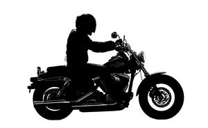 Motorcyclist Silhouette Vinyl Car Decal Sticker – Waterproof & UV-Resistant 2.8