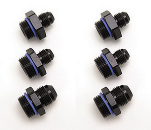 2x Precision Machined -6 AN To -8 AN Radius Port Adapter Fitting | Black Aluminum