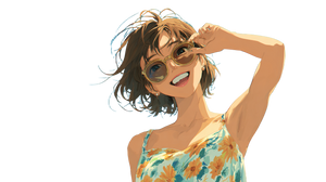 Korean Woman Smiling V25 Vinyl Car Decal Sticker – Waterproof & UV-Resistant 5.4