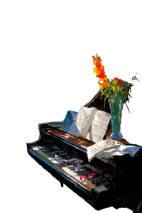 Grand Piano Bouquet Vinyl Car Decal Sticker – Waterproof & UV-Resistant 4.4