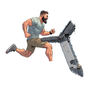 Runner Destroys Treadmill Vinyl Car Decal Sticker – Waterproof & UV-Resistant 3.4133333333333336"
