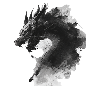 Black Watercolor Dragon Vinyl Car Decal Sticker – Waterproof & UV-Resistant 3.4133333333333336"