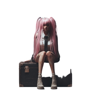 Pink Haired Girl V5 Vinyl Car Decal Sticker – Waterproof & UV-Resistant 3.4133333333333336"