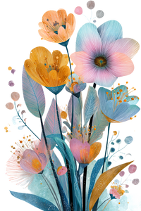 Abstract Floral Bouquet V2 Vinyl Car Decal Sticker – Waterproof & UV-Resistant 8.96"