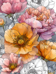 Floral Line Drawings Vinyl Car Decal Sticker – Waterproof & UV-Resistant 8.213333333333333"