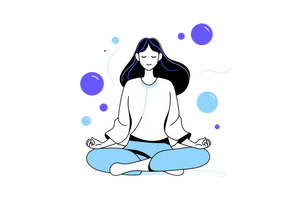 Meditating Woman Illustration V3 Vinyl Car Decal Sticker – Waterproof & UV-Resistant 5.97333333333333