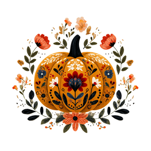 Folkloric Pumpkin Design Vinyl Car Decal Sticker – Waterproof & UV-Resistant 3.4133333333333336"