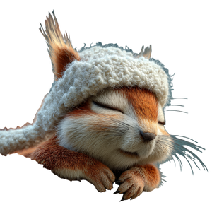 Sleeping Squirrel Hat Vinyl Car Decal Sticker – Waterproof & UV-Resistant 3.4133333333333336"