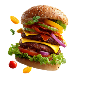 Flying Colorful Hamburger Vinyl Car Decal Sticker – Waterproof & UV-Resistant 3.4133333333333336"