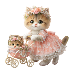 Kitten In Dress V3 Vinyl Car Decal Sticker – Waterproof & UV-Resistant 3.4133333333333336"