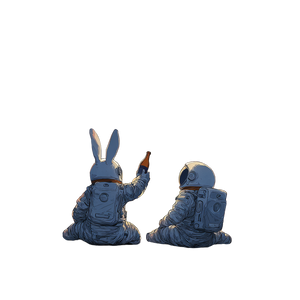 Elegant Rabbits Celebrating Vinyl Car Decal Sticker – Waterproof & UV-Resistant 3.4133333333333336"
