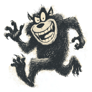 Vintage Cartoon Wolfman Vinyl Car Decal Sticker – Waterproof & UV-Resistant 6.826666666666667"