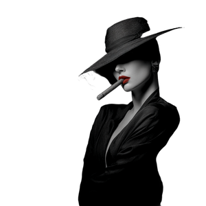 Smoking Lady Portrait V2 Vinyl Car Decal Sticker – Waterproof & UV-Resistant 3.4133333333333336"