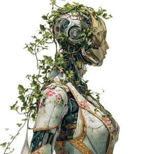 Cyborg Android Vines Vinyl Car Decal Sticker – Waterproof & UV-Resistant 3.4133333333333336"