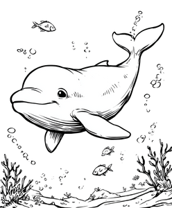 Cute Whale Character Vinyl Car Decal Sticker – Waterproof & UV-Resistant 8.0"