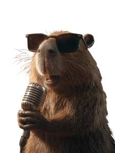 Singing Capybara Vinyl Car Decal Sticker – Waterproof & UV-Resistant 8.213333333333333"