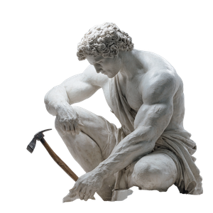 Unfinished Greek Statue Vinyl Car Decal Sticker – Waterproof & UV-Resistant 3.4133333333333336"