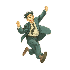 Dancing Salaryman Vinyl Car Decal Sticker – Waterproof & UV-Resistant 3.4133333333333336"