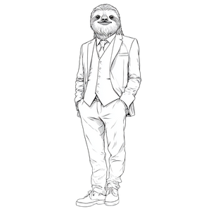 Stylish Sloth V2 Vinyl Car Decal Sticker – Waterproof & UV-Resistant 6.826666666666667"