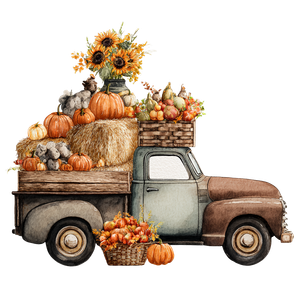 Vintage Truck Harvest V2 Vinyl Car Decal Sticker – Waterproof & UV-Resistant 3.4133333333333336"