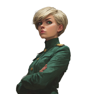 Military Girl Portrait V2 Vinyl Car Decal Sticker – Waterproof & UV-Resistant 3.4133333333333336"