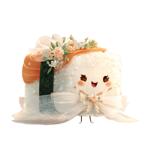 Wedding Sushi Roll Vinyl Car Decal Sticker – Waterproof & UV-Resistant 3.4133333333333336"