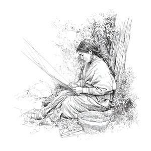 Andean Woman Weaving Vinyl Car Decal Sticker – Waterproof & UV-Resistant 3.4133333333333336"