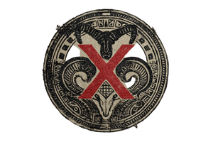 Horned X Stamp Vinyl Car Decal Sticker – Waterproof & UV-Resistant 2.986666666666667"