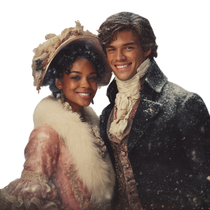 Historical Romance Couple V3 Vinyl Car Decal Sticker – Waterproof & UV-Resistant 3.4133333333333336"