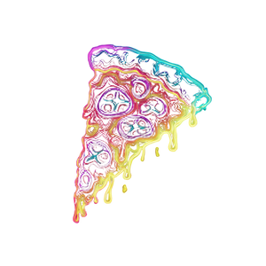 Neon Pizza Slice V2 Vinyl Car Decal Sticker – Waterproof & UV-Resistant 3.4133333333333336"