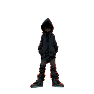 Hooded Urban Character Vinyl Car Decal Sticker – Waterproof & UV-Resistant 6.826666666666667"