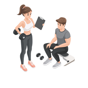 Workout With Trainer Vinyl Car Decal Sticker – Waterproof & UV-Resistant 3.4133333333333336"