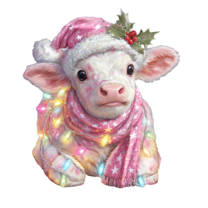 Festive Calf Illustration Vinyl Car Decal Sticker – Waterproof & UV-Resistant 3.4133333333333336"