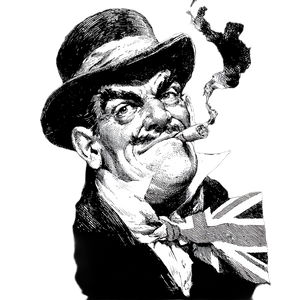 Cartoon Bulldog Drummond Vinyl Car Decal Sticker – Waterproof & UV-Resistant 3.4133333333333336"