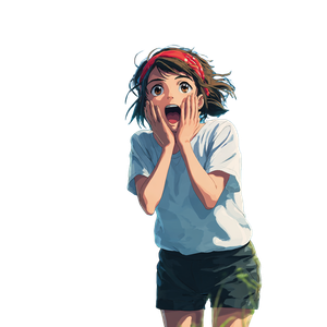 Shouting Woman In Field Vinyl Car Decal Sticker – Waterproof & UV-Resistant 3.4133333333333336"